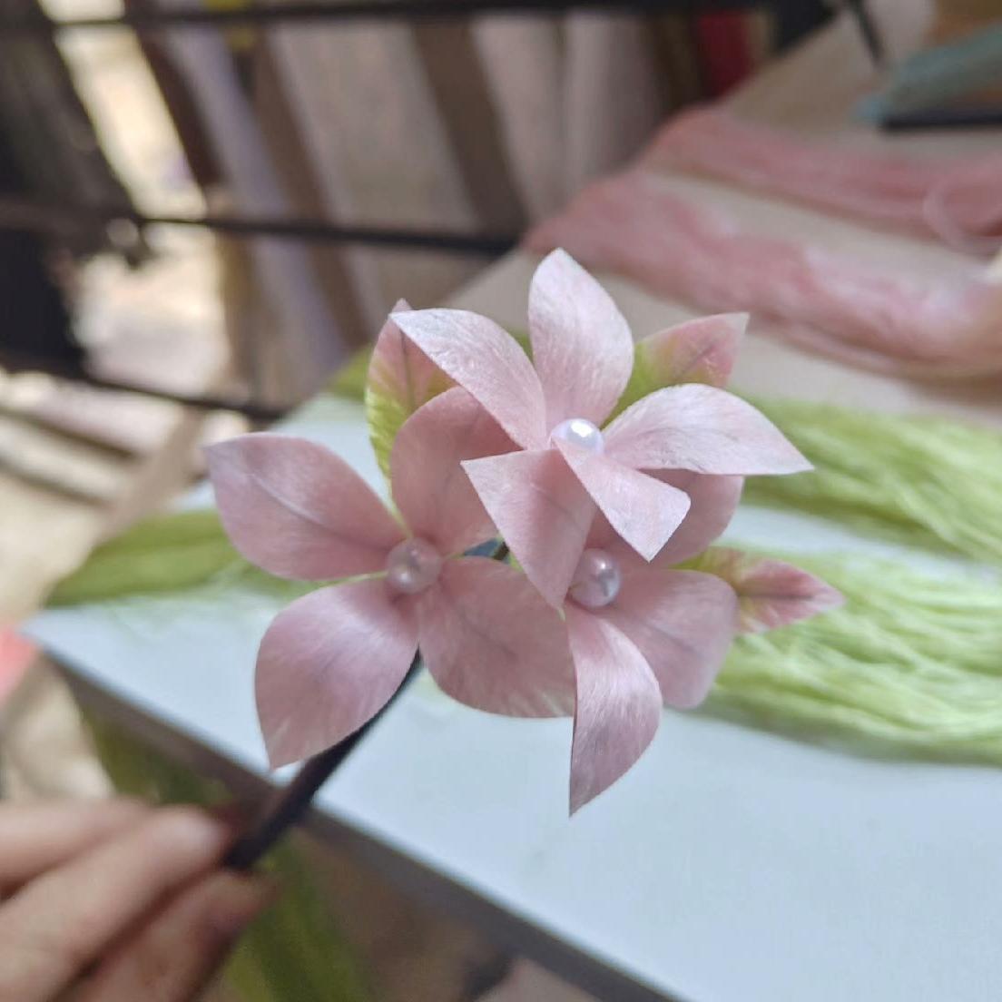 Hydrangeas Handmade Hairpin - Silk Hairpin(Ronghua)