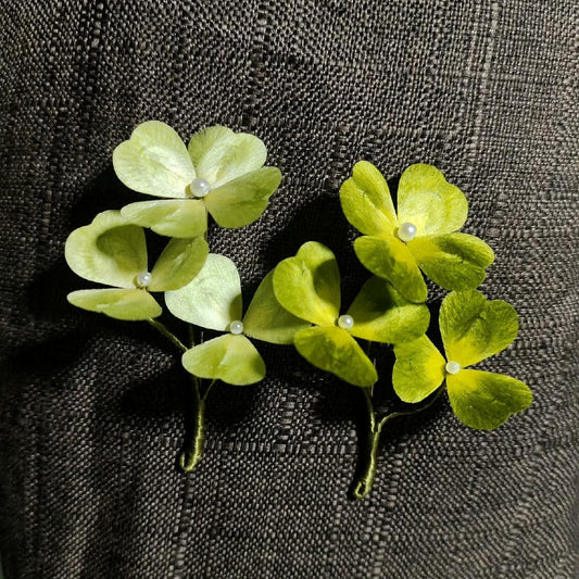 Four Leaf Clover Handmade Brooch - Silk Brooch(Ronghua)