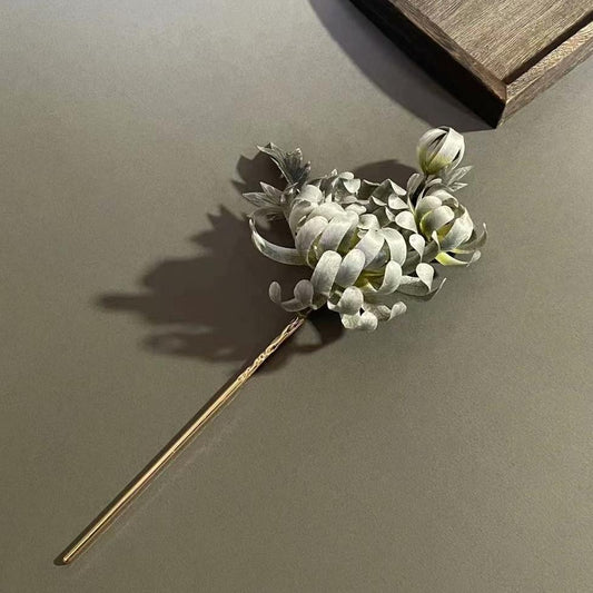 Chrysanthemum Bespoke Hairpin - Silk Hairpin(Ronghua)