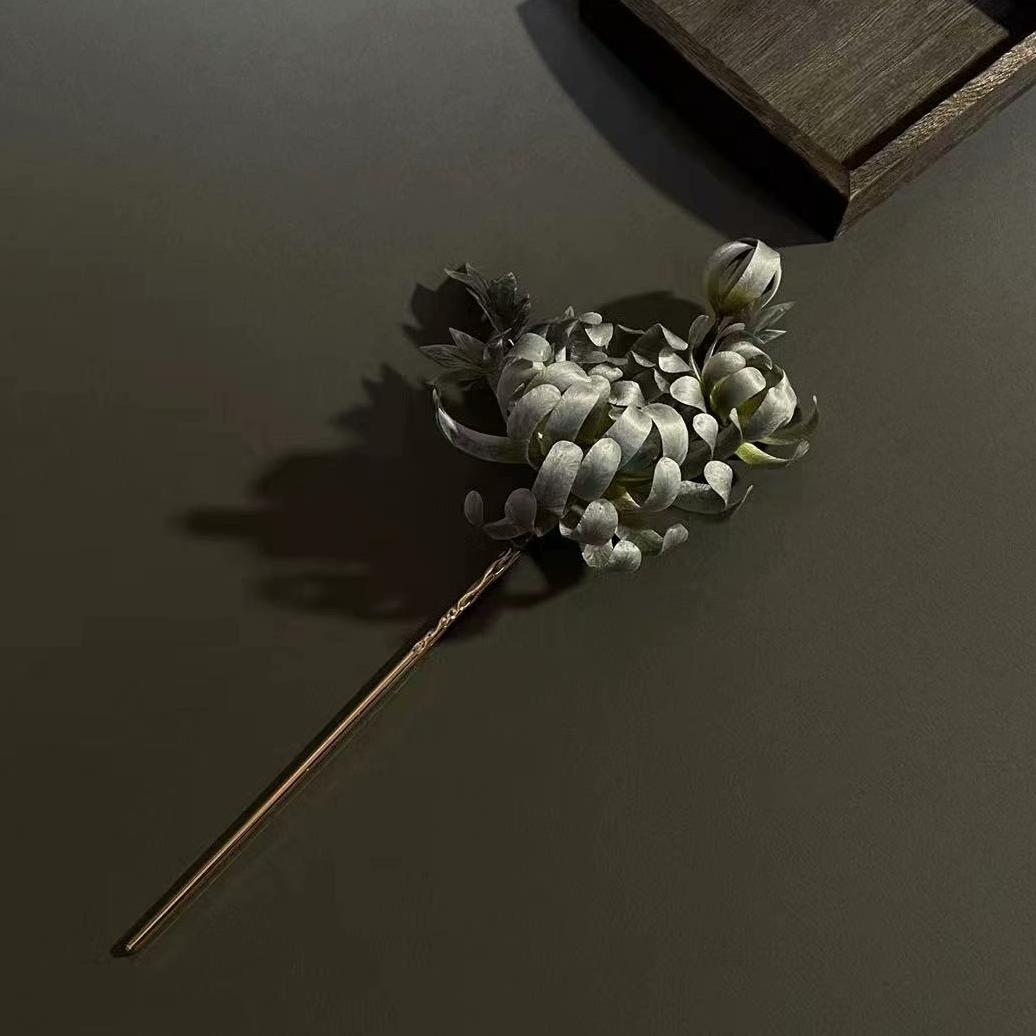 Chrysanthemum Bespoke Hairpin - Silk Hairpin(Ronghua)