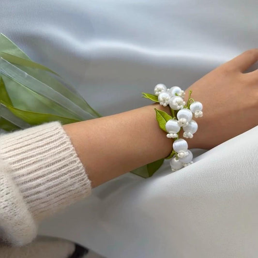 Lily Of The Valley Bespoke Wrist Flower - Silk Wrist Flower(Chanhua)