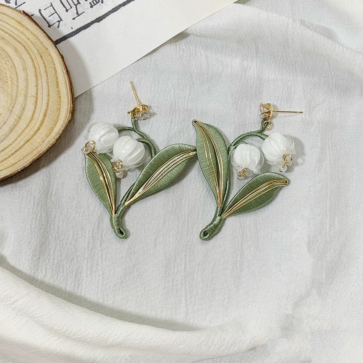 Handmade Lily of the Valley Silver Earrings - Chanhua Collection