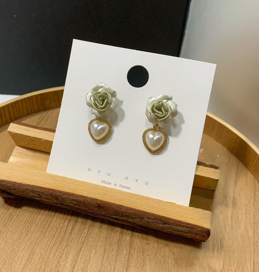 Handmade Chanhua Rose Earrings - Thread Floral Drop Earrings