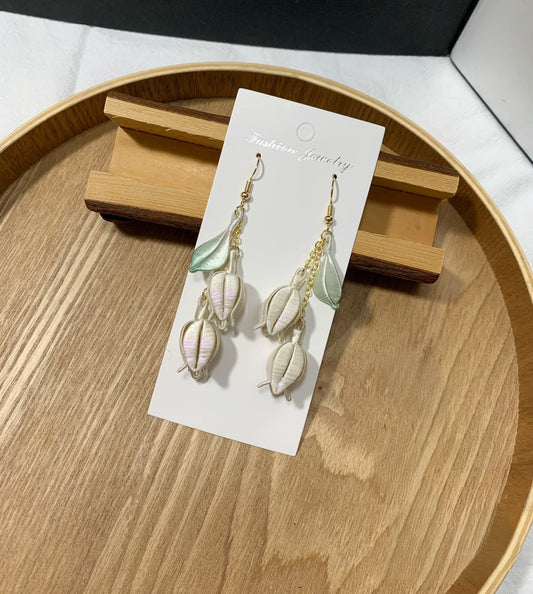 Handmade Chanhua Lily of the Valley Earrings - Thread Floral Drop Earrings