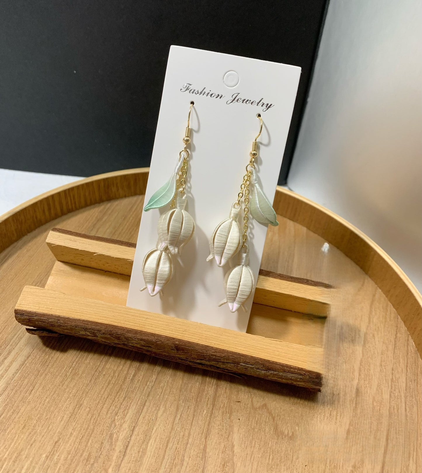 Handmade Chanhua Lily of the Valley Earrings - Thread Floral Drop Earrings