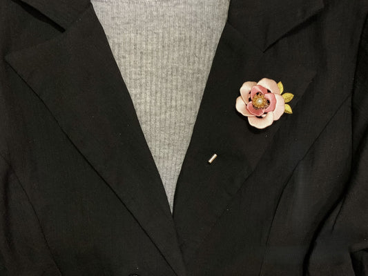 Handmade Chanhua Rose Brooch - Thread Rose Flower Pin