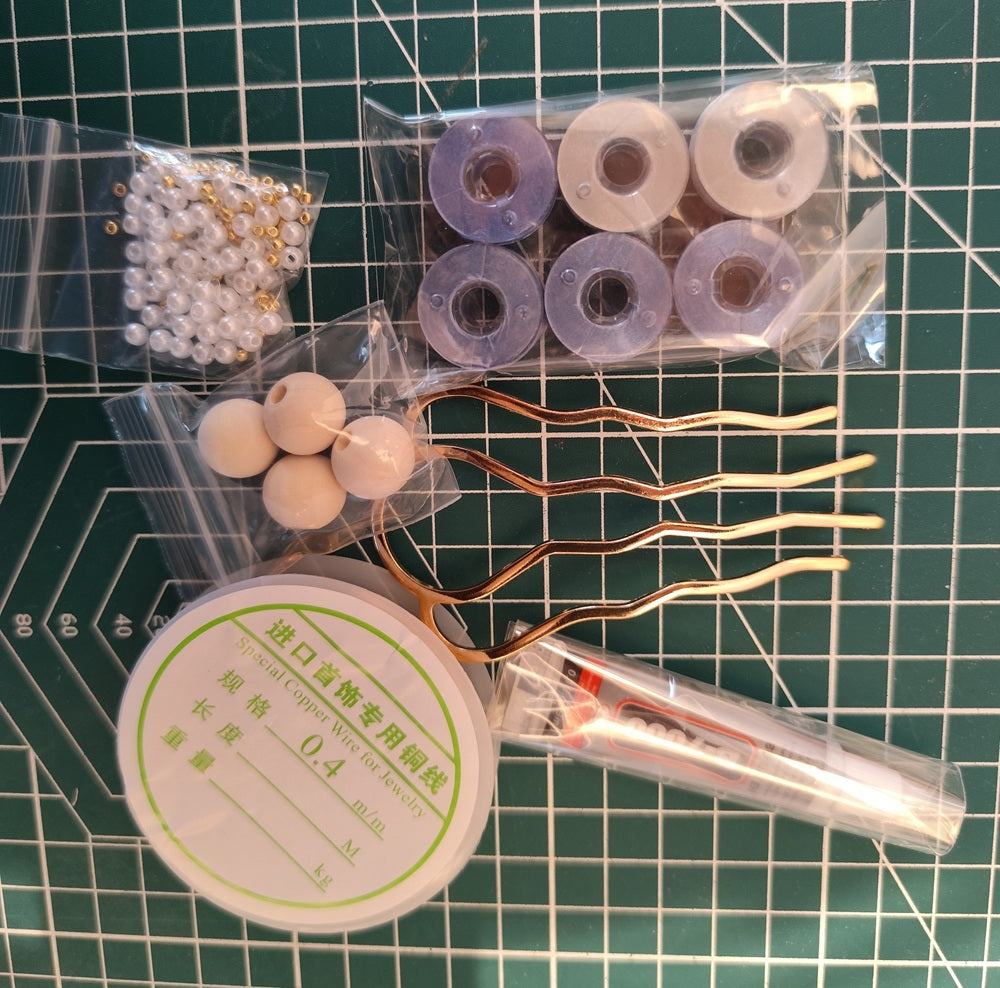 Tingyu Hairpin Chanhua Materials Flowers DIY Kit - Include Detailed Video Tutorial