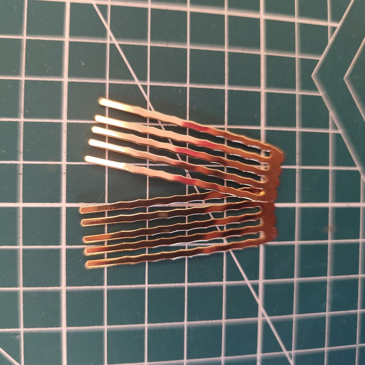 Small Wavy 5-Prong Metal Hair Comb | DIY Base & Secure Side Comb/2 Hair Comb