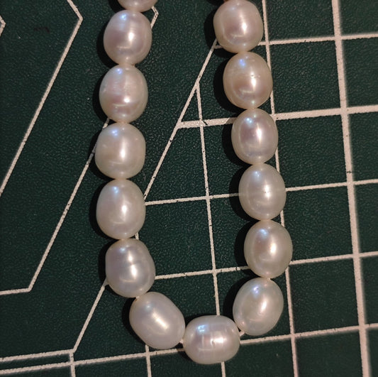 Natural Freshwater Rice Pearls, 6–7mm Beads, 34.5cm Strand