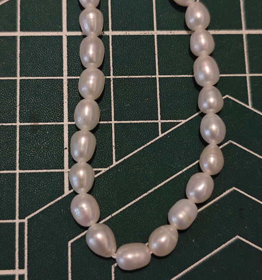 Natural Freshwater Rice Pearls, 5–6mm Beads, 35.5cm Strand