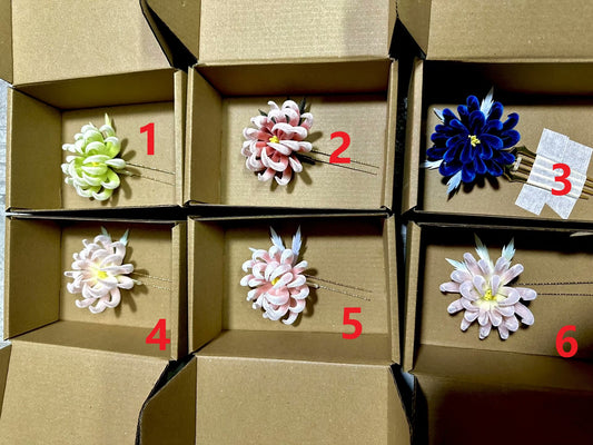 Handmade Ronghua Chrysanthemum Hair Pin | Mulberry Silk Velvet Flower for Wedding & Daily