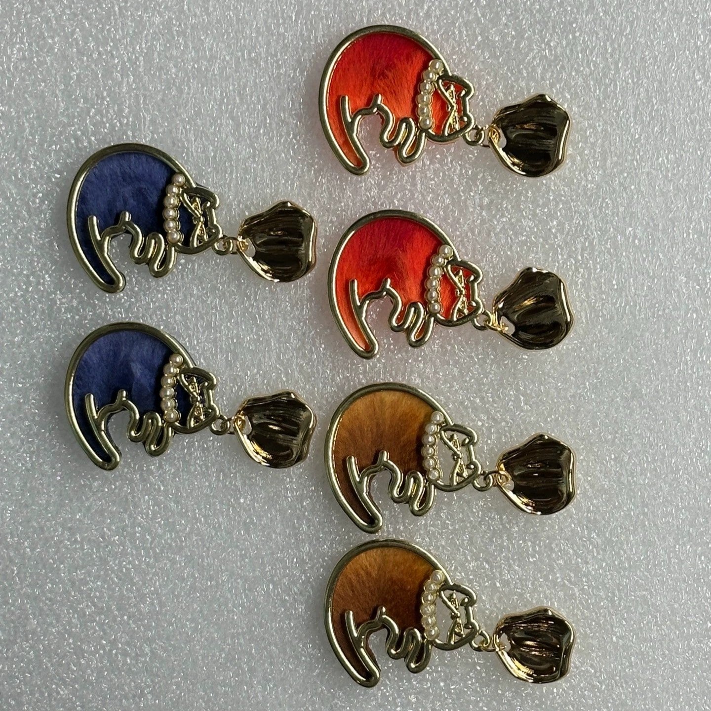 Handmade Ronghua Cat Moon Earrings | Mulberry Silk Velvet Lucky Cat Drop Earrings