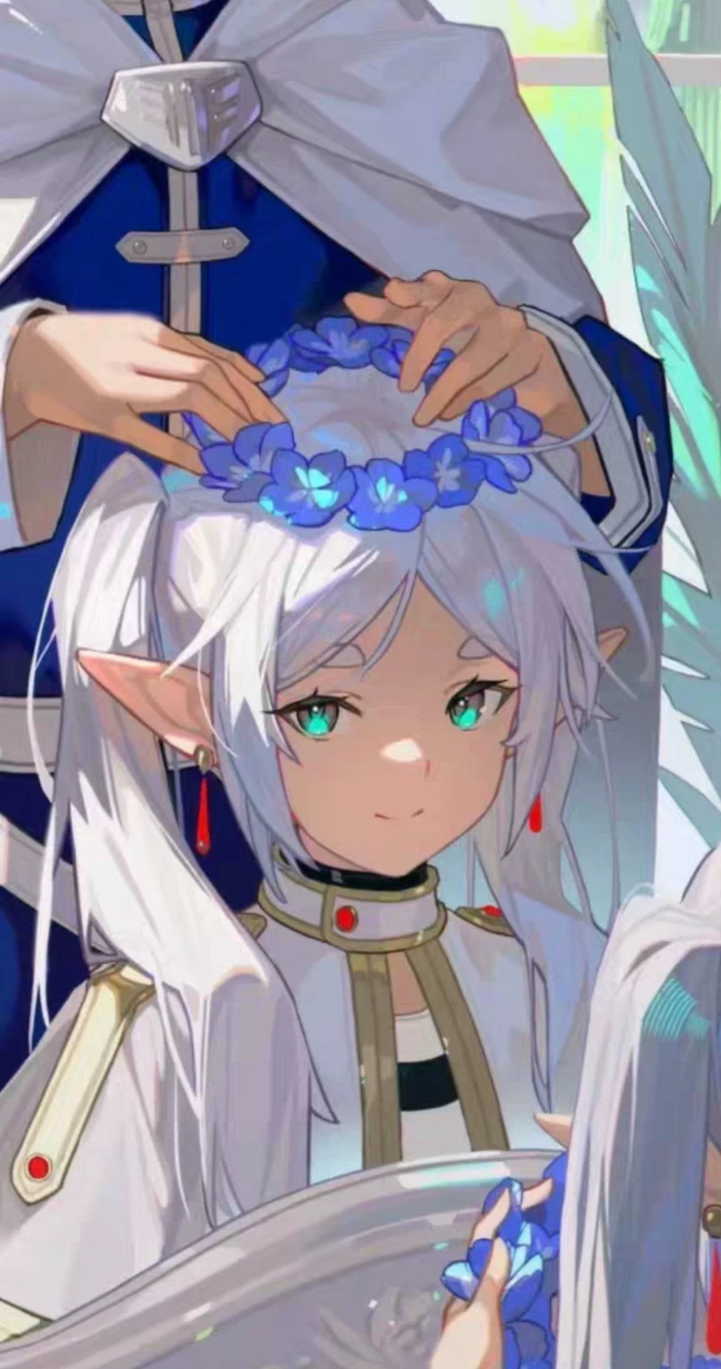 Handmade Ronghua Soujourn Flower Hairpin | Frieren Souvenir Blue Clematis Velvet Flower Headwear