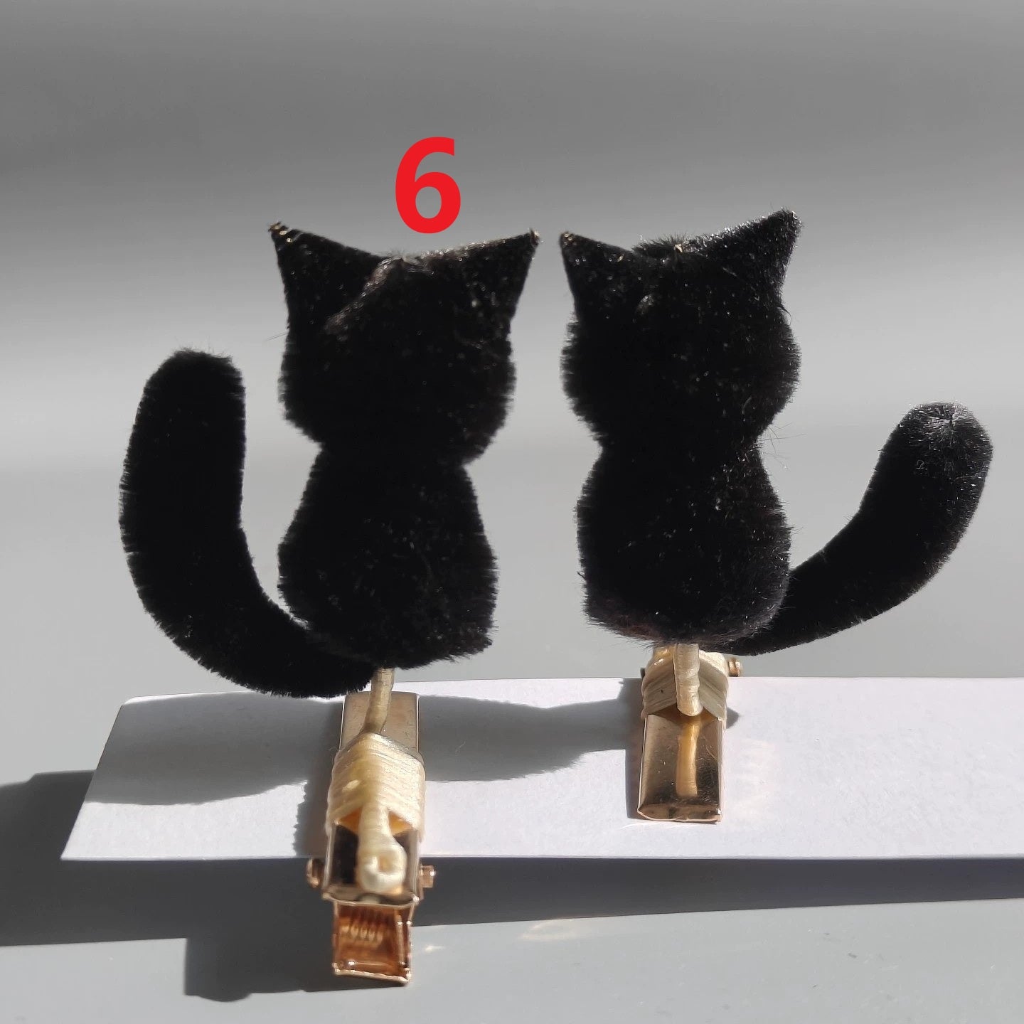 Handmade Ronghua Cat Hair Clips | Cute Colorful Mulberry Silk Velvet Kitten Clips