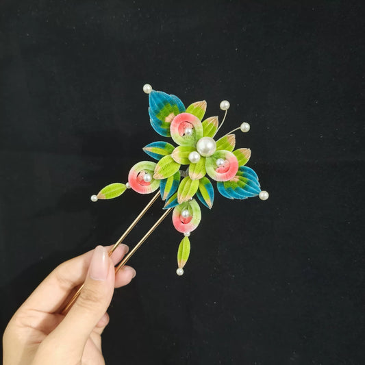 Handmade Ronghua Butterfly Hair Pin - Natural Mulberry Silk Velvet Animal
