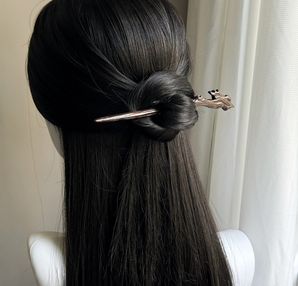 Natural Big-Leaf Rosewood Hair Stick - Shanbai Branch Design Hairpin #山柏
