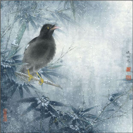 The Art of Patience: "Winter Bamboo and Myna" in Chinese Brushwork