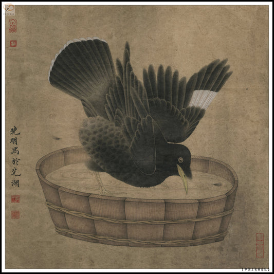 The Art of Gongbi: From Outline to Color in "The Bathing Bird