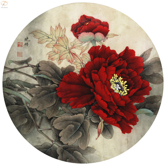 Peony's Crimson Glory: A Journey Through Chinese Drawing Technique