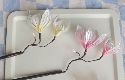 Magnolia Handmade Hairpin - Silk Hairpin(Chanhua)