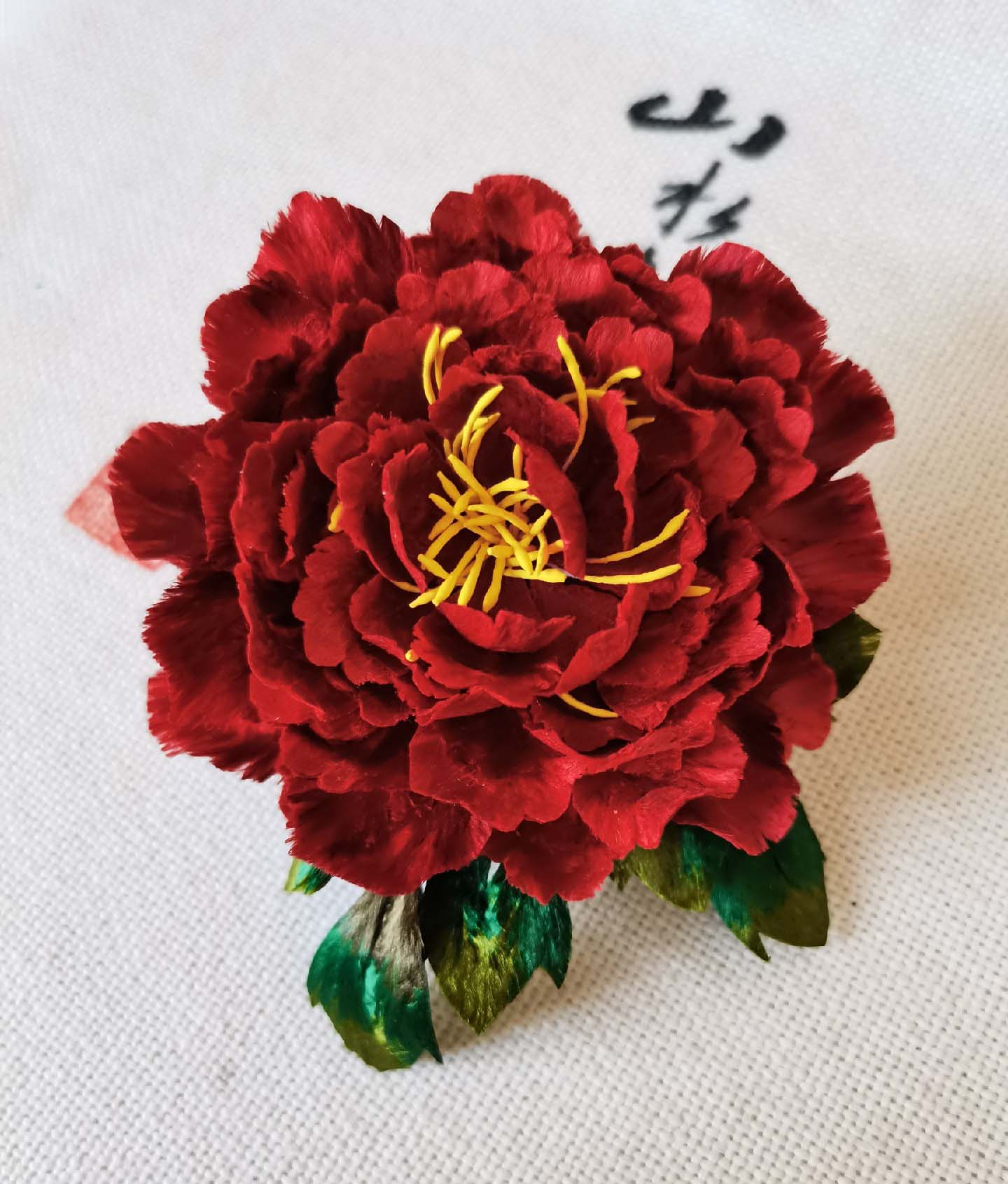 Peony Bespoke Corsage - Red Silk Corsage(Ronghua)