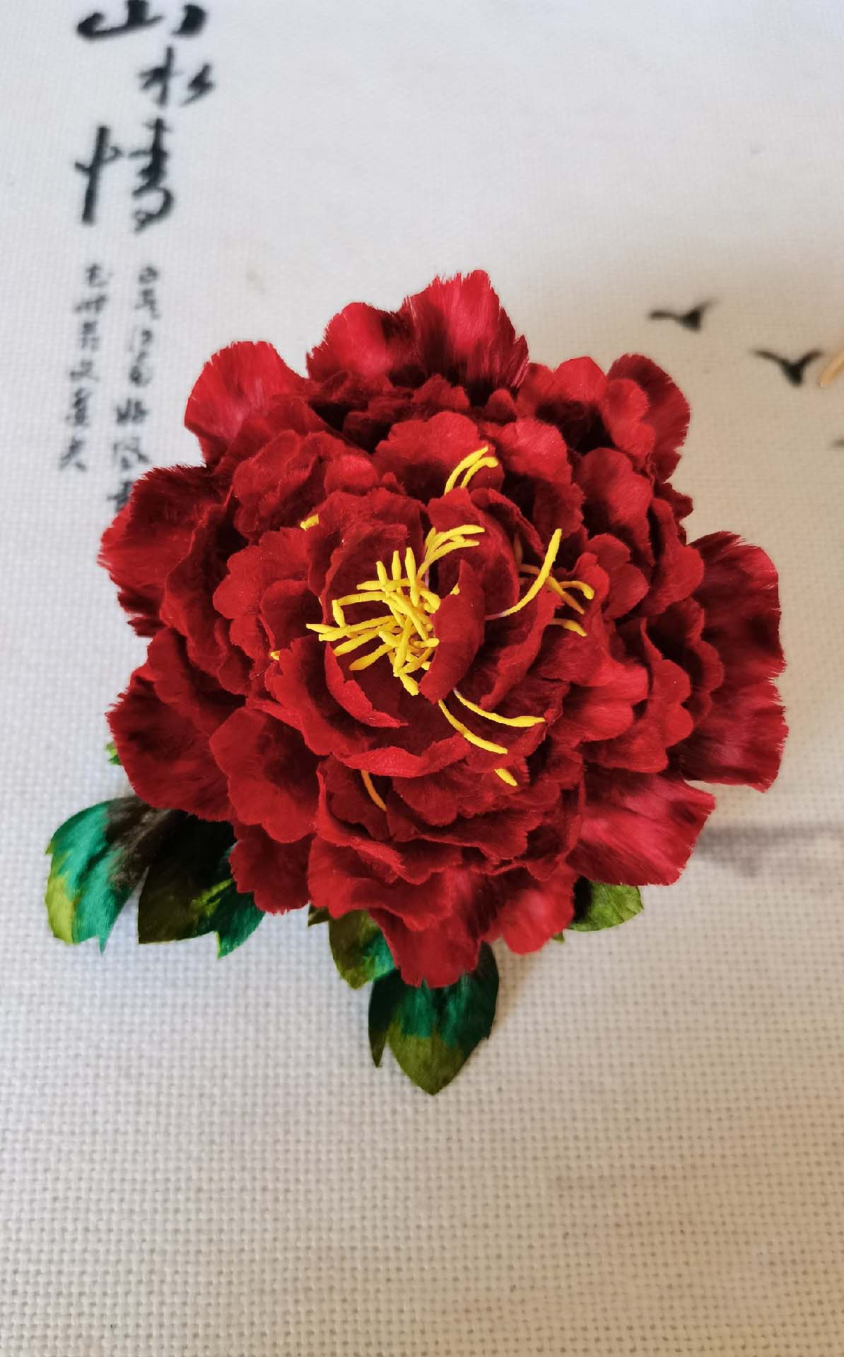 Peony Bespoke Corsage - Red Silk Corsage(Ronghua)