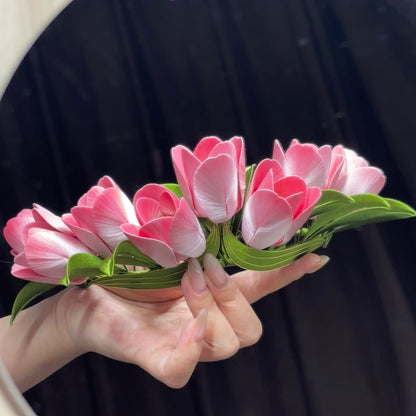 Tulip Flower Crown Headband Chanhua Materials Flowers DIY Kit - Include Detailed Video Tutorial