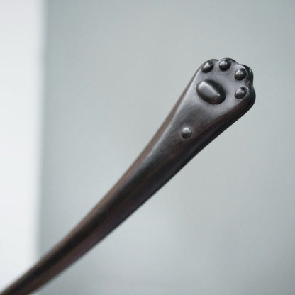 Natural African Blackwood Hair Stick - Cat Paw Design 20cm Hairpin #喵星人