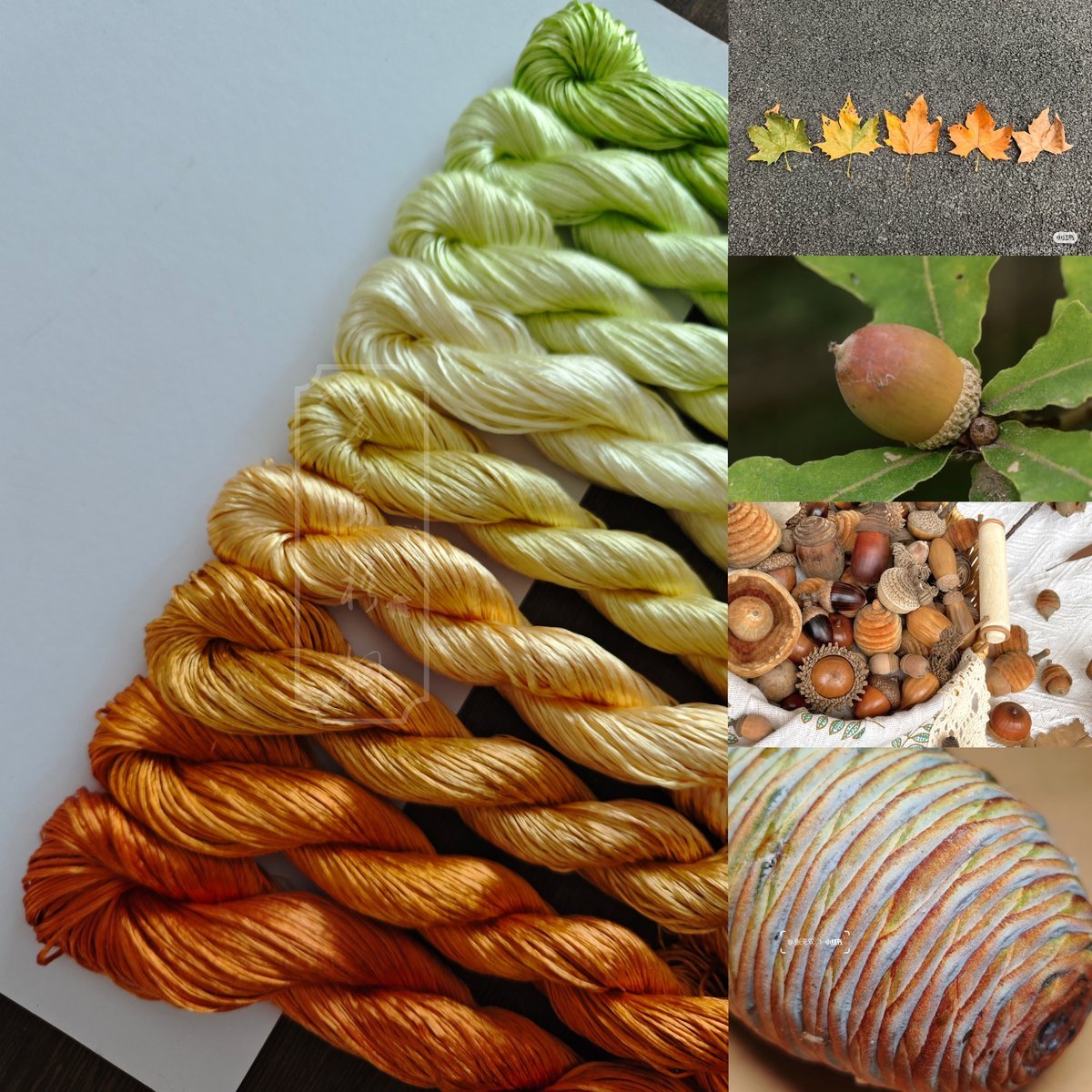 10g*9 Suzhou Embroidery Thick Filament Slightly Twisted Mulberry Silk Thread（春华秋实）