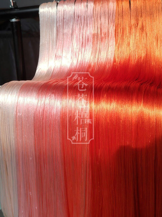 10g Suzhou Embroidery Thick Filament Slightly Twisted Mulberry Silk Thread(橘红色)