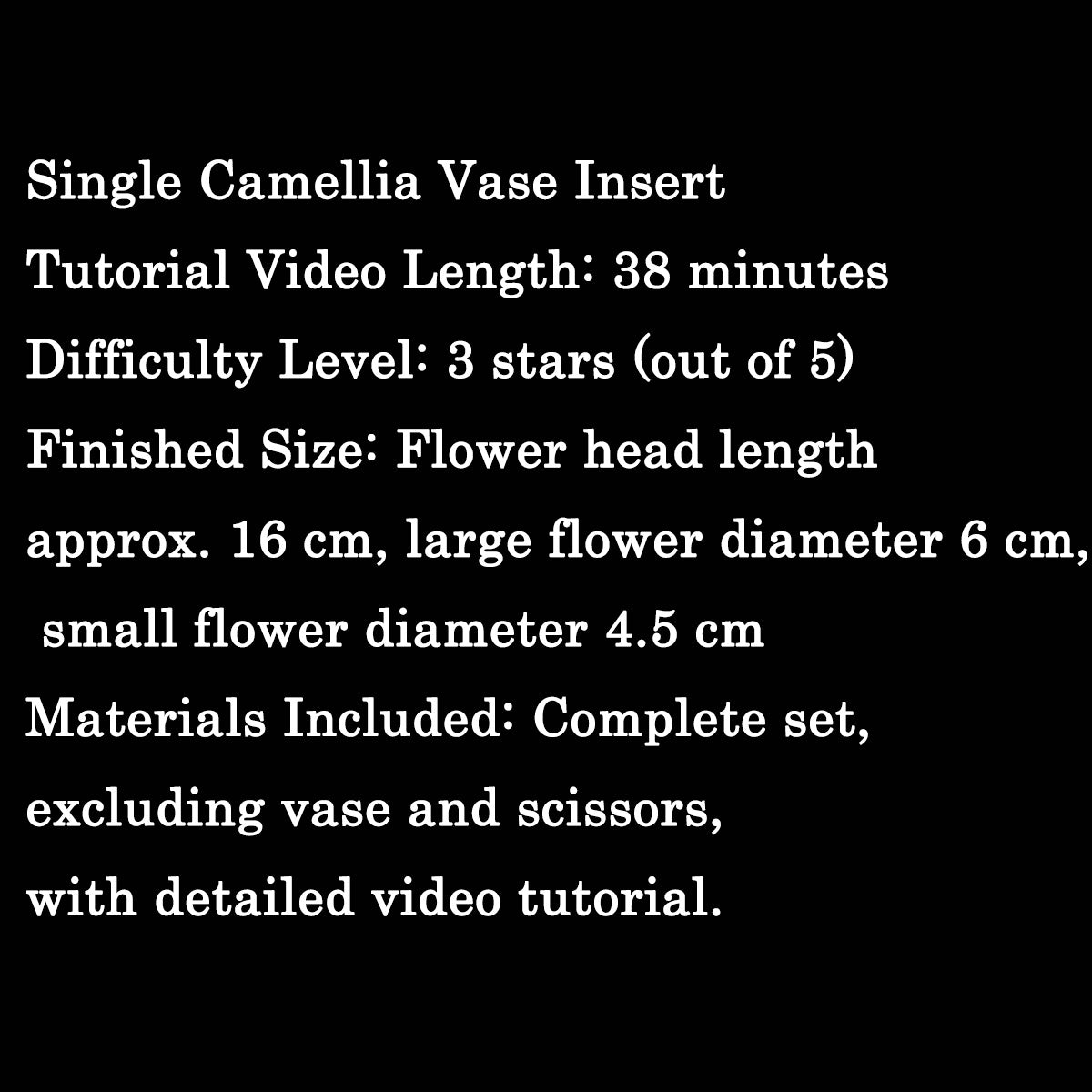 Camellia Chanhua Materials DIY Kit - Include Detailed Video Tutorial