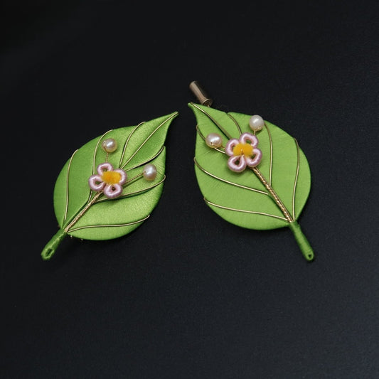 Jewels on Leaves Chanhua Brooch Materials Flowers DIY Kit - Include Detailed Video Tutorial