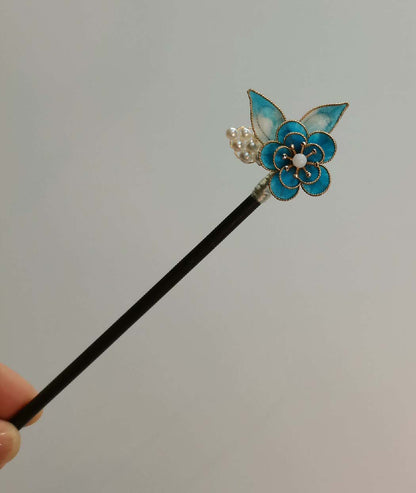 Snowy Bespoke Hairpin-Blue Silk Hairpin(Filigree Ronghua)