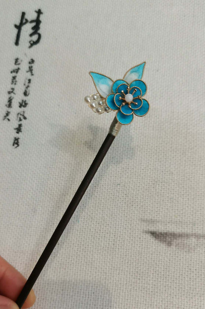 Snowy Bespoke Hairpin-Blue Silk Hairpin(Filigree Ronghua)