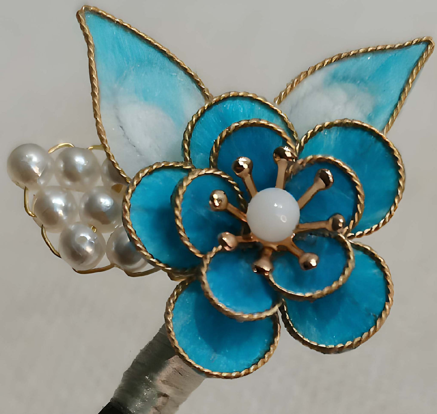 Snowy Bespoke Hairpin-Blue Silk Hairpin(Filigree Ronghua)