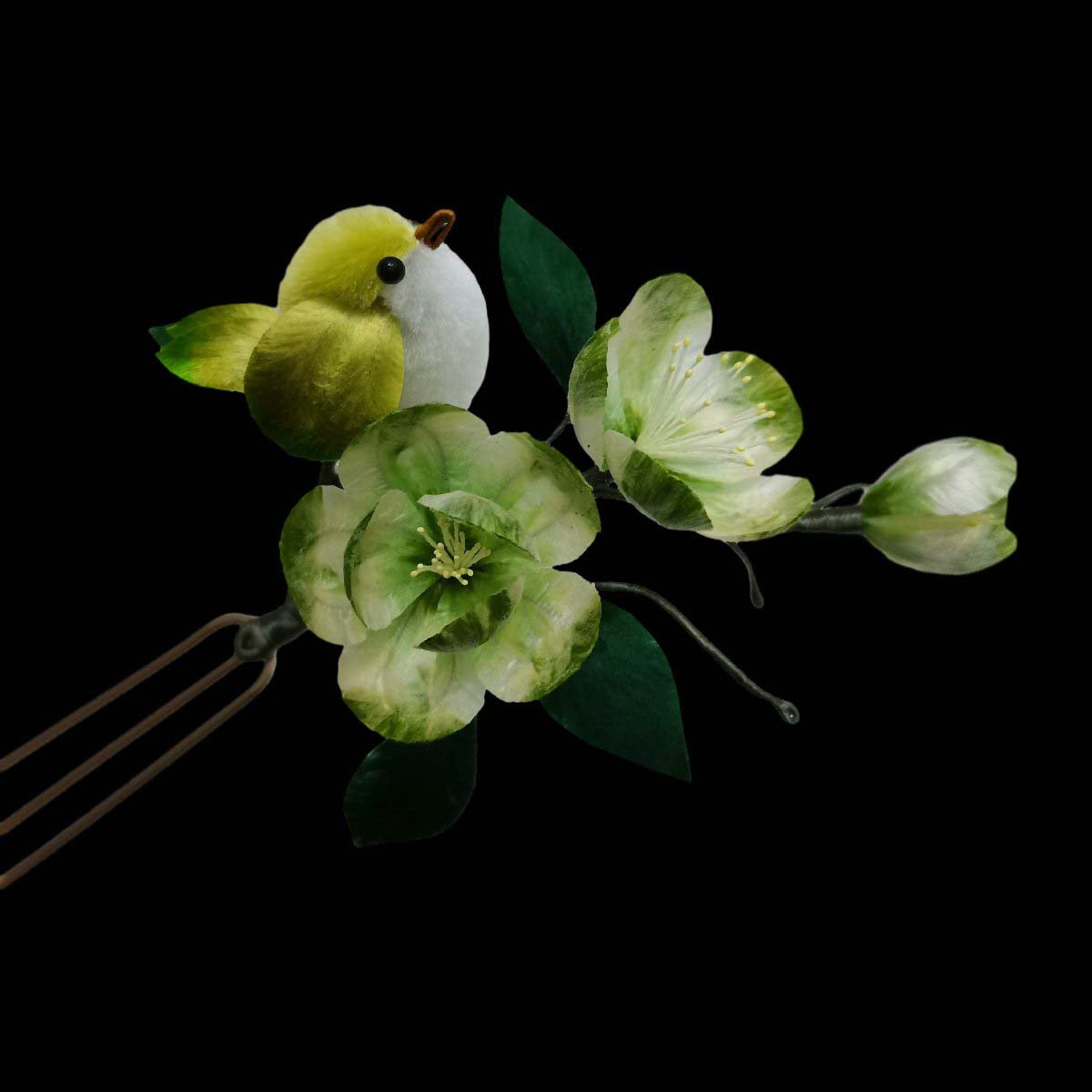 Bird Bespoke Hairpin-Green Silk Hairpin(Ronghua)