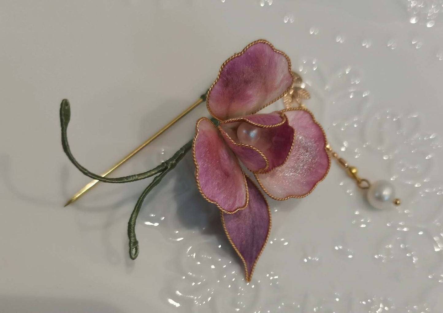 Lover Bespoke Brooch-Pink Silk Brooch(Ronghua)