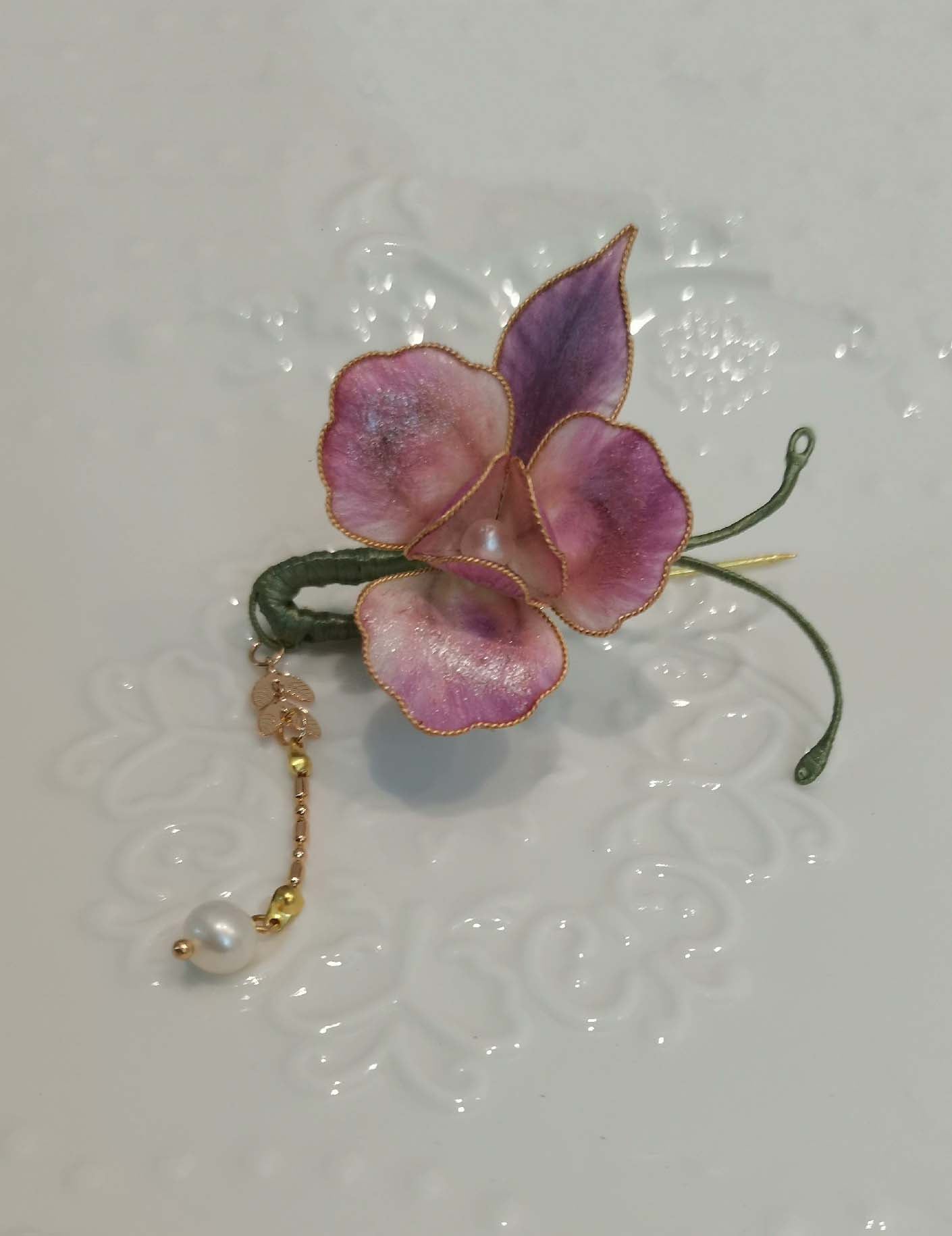 Lover Bespoke Brooch-Pink Silk Brooch(Ronghua)