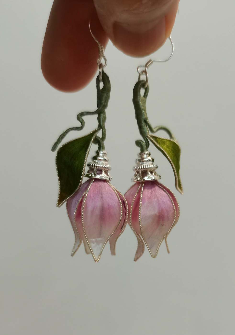 Girlhood Bespoke Earrings-Pink Silk Earrings(Ronghua)