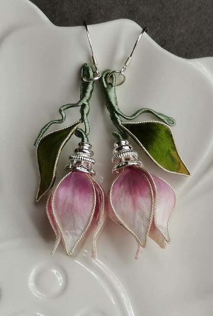 Girlhood Bespoke Earrings-Pink Silk Earrings(Ronghua)