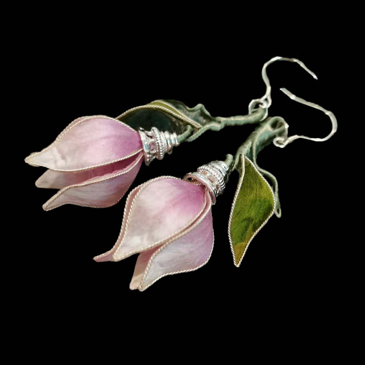 Girlhood Bespoke Earrings-Pink Silk Earrings(Ronghua)