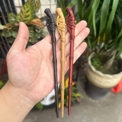 Natural Wooden Bamboo Hair Stick Set - 20cm Hairpin (竹叶)