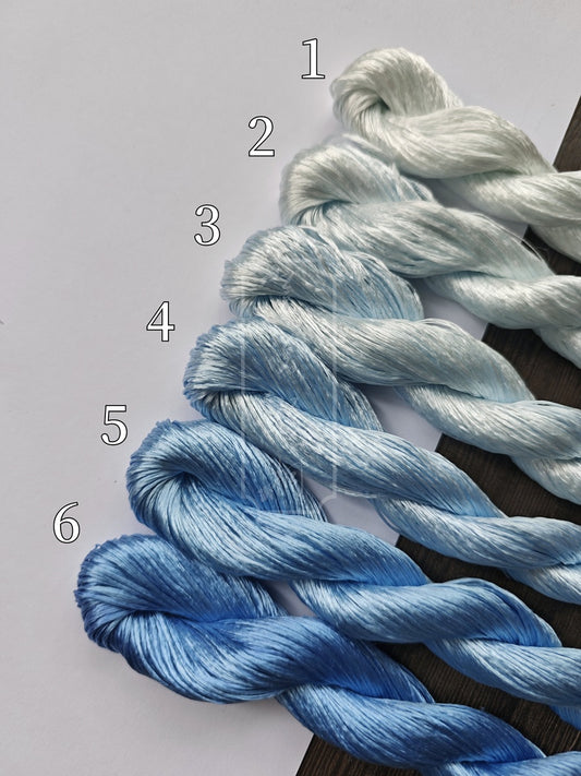 10g Suzhou Embroidery Thick Filament Slightly Twisted Mulberry Silk Thread(Blue  星郎青冥)