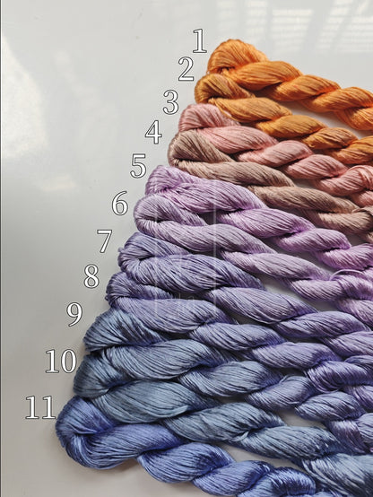 10g*11 Suzhou Embroidery Thick Filament Slightly Twisted Mulberry Silk Thread（红尾水鸲）