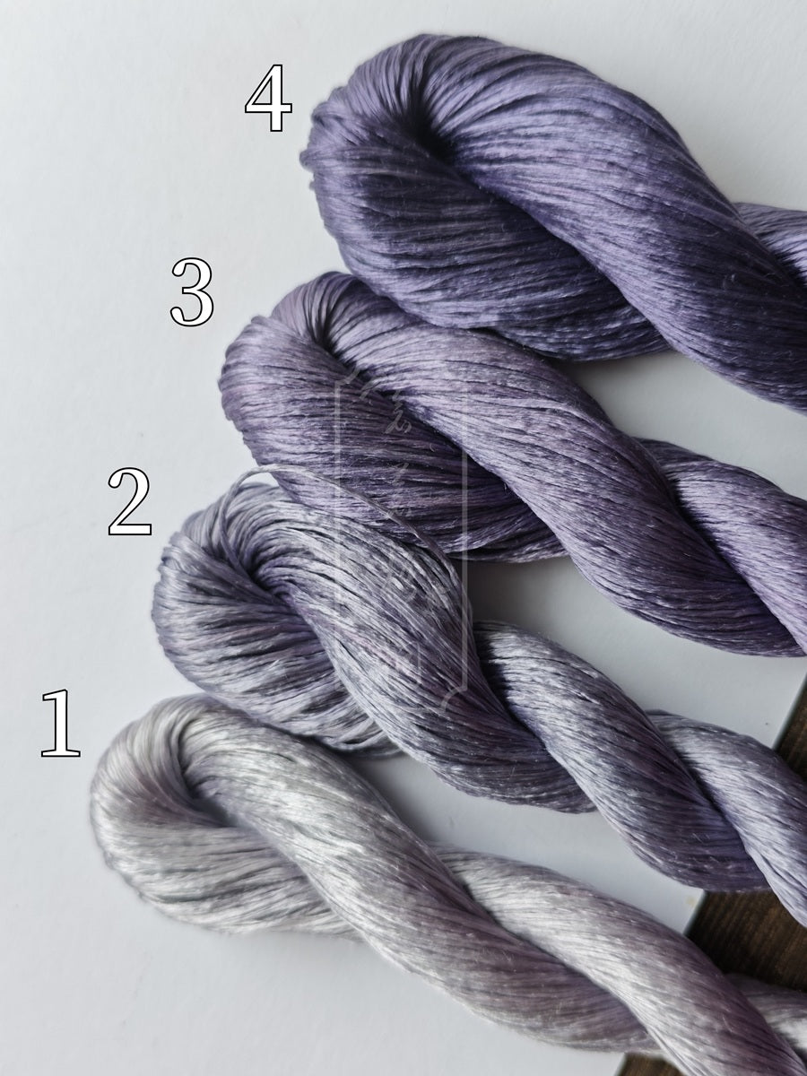 10g Suzhou Embroidery Thick Filament Slightly Twisted Mulberry Silk Thread(Purple  紫菂)