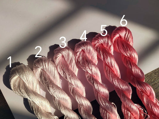 10g Suzhou Embroidery Thick Filament Slightly Twisted Mulberry Silk Thread(桃粉色)