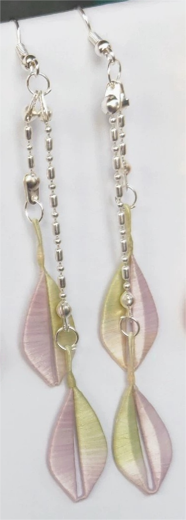 Osmanthus Leaves Handmade Earrings - Silk Earrings(Chanhua)