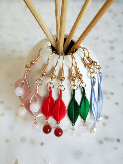 Rainbow Handmade Earrings-Colourful Silk Earrings(Chanhua)