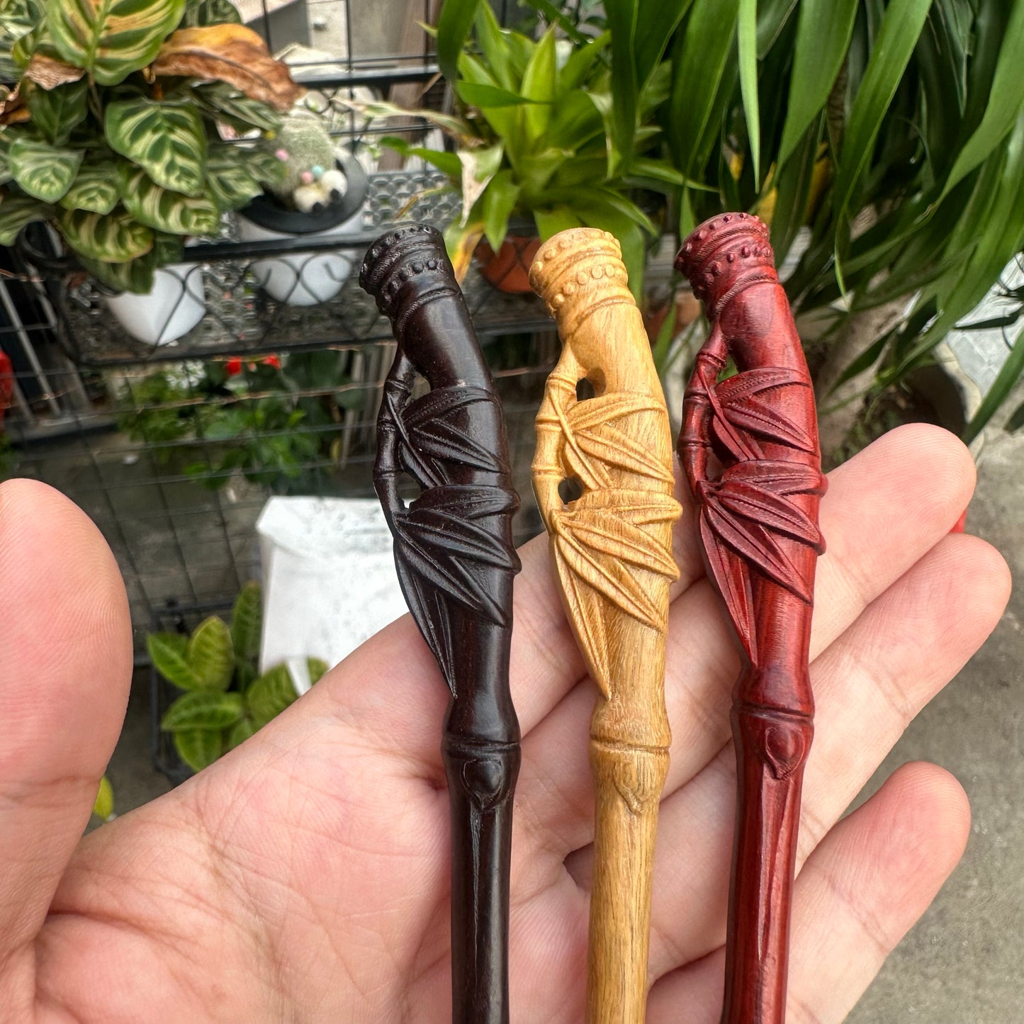 Natural Wooden Bamboo Hair Stick Set - 20cm Hairpin (竹叶)