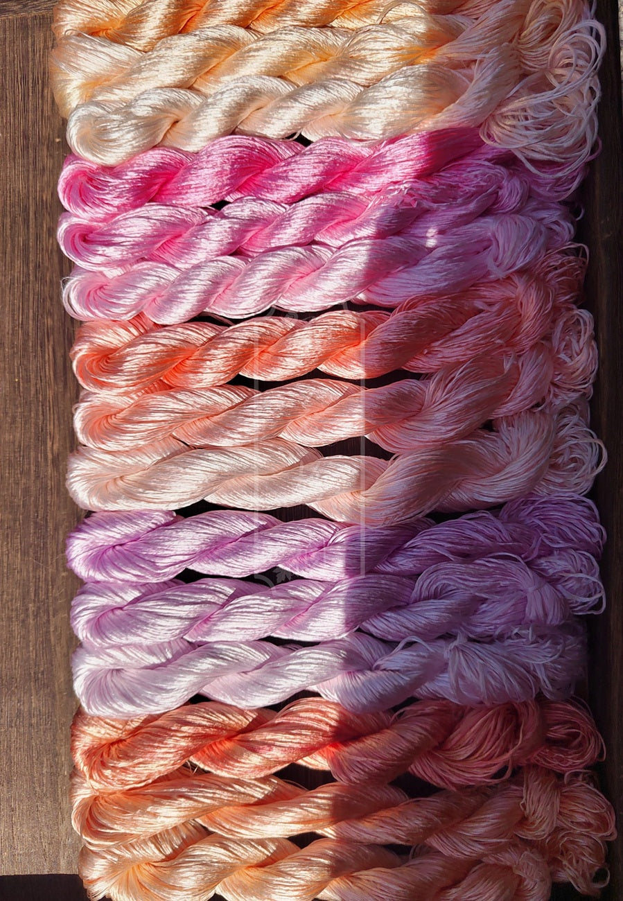 10g*15 Suzhou Embroidery Thick Filament Slightly Twisted Mulberry Silk Thread(Peony Series 国色天香)